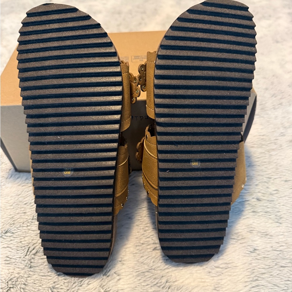 Indigo Tan Studded Buckle Sandals - Picture 2 of 5